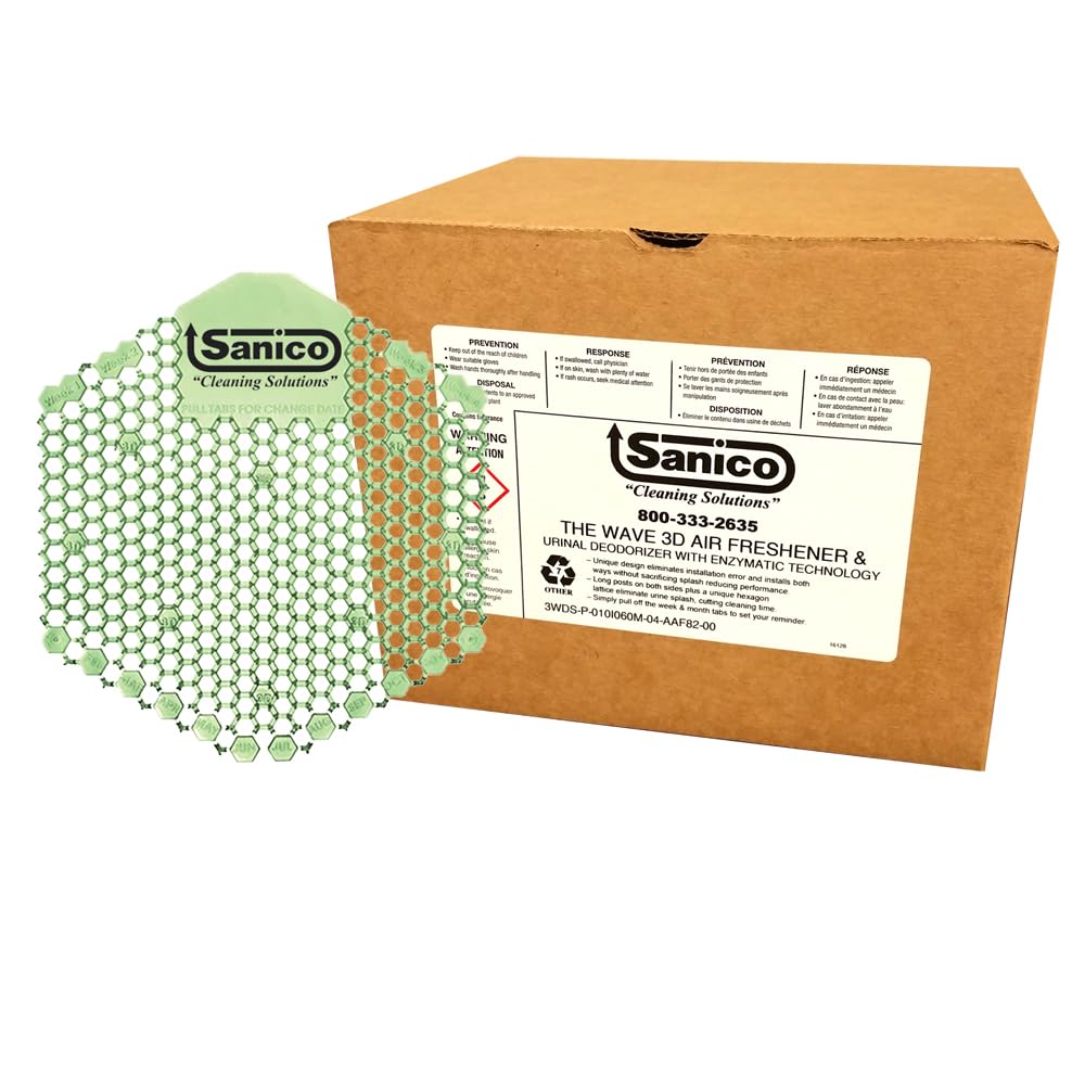 Sanico Cucumber Melon 30-Day Air Freshener and Urinal Deodorizer Screen with Enzymatic Technology, 10 per Case