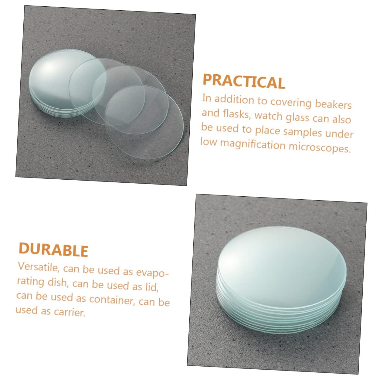 ABOOFAN Coperture in Vetro per Bruciatore da Laboratorio 10 Pezzi, Vetro Sintetico Resistente, per Esperimenti e Uso in Aula, Funziona come Contenitore ed Evaporatore