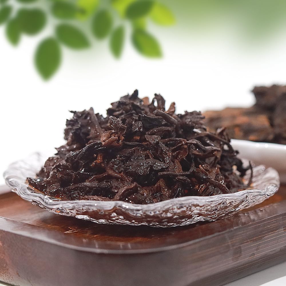 LWXLJMJZC – 2013 Yi Wu Shu Pu-erh Gâteau de Thé – 150 Tasses – Pu-erh Mûr Fermenté – Thé Noir Chinois du Yunnan – 357g/12.6oz