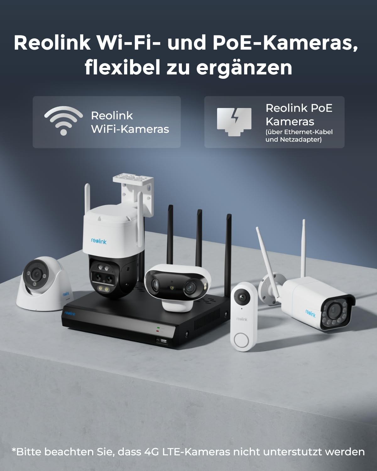 Reolink 4K 12CH WLAN NVR mit Wi-Fi 6, RLN12W, Schwarz (Generalüberholt)