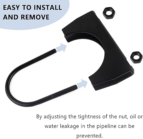 Miniatura 5 de Abrazadera de escape de 2.5 pulgadas, abrazadera de reparación de tubo de escape resistente, abrazadera universal de perno en U para sujetar la