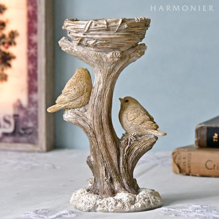 アンティーク 鳥のキャンドルホルダー 北欧 木製 アンティーク 鳥の