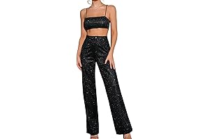 Women's Sequin Two Piece New Year's Eve Outfit