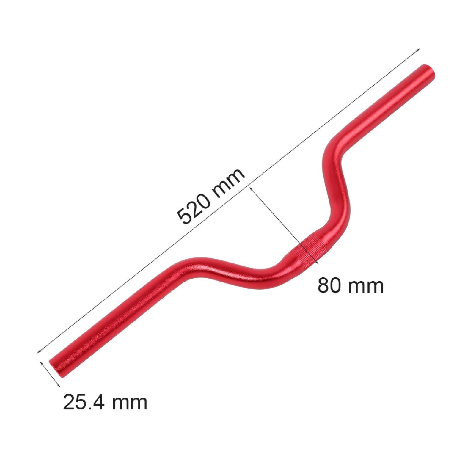 Guidon de vélo 25,4 x 520 mm, barre surélevée ultra légère, courbée