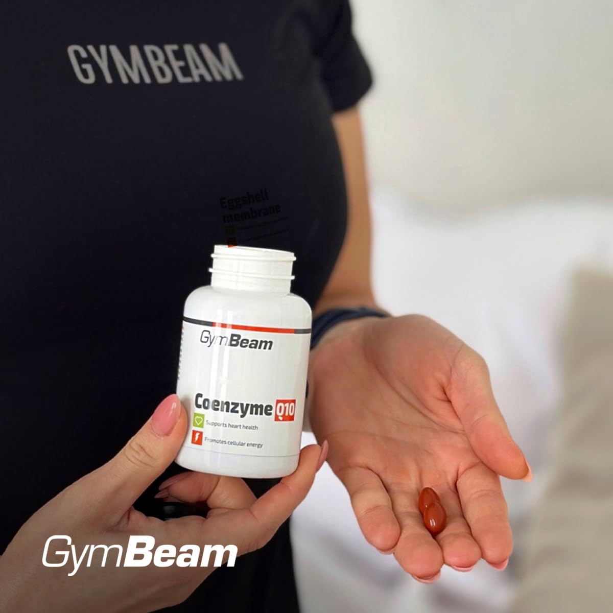 GymBeam Coenzima Q10, Integratore per l'Energia, Coenzima Q10 Ricco di Vitamina E, per Combattere lo Stress Ossidativo, Migliorare la Salute della Pelle e Performance Sportiva, in Compresse (60 cps)