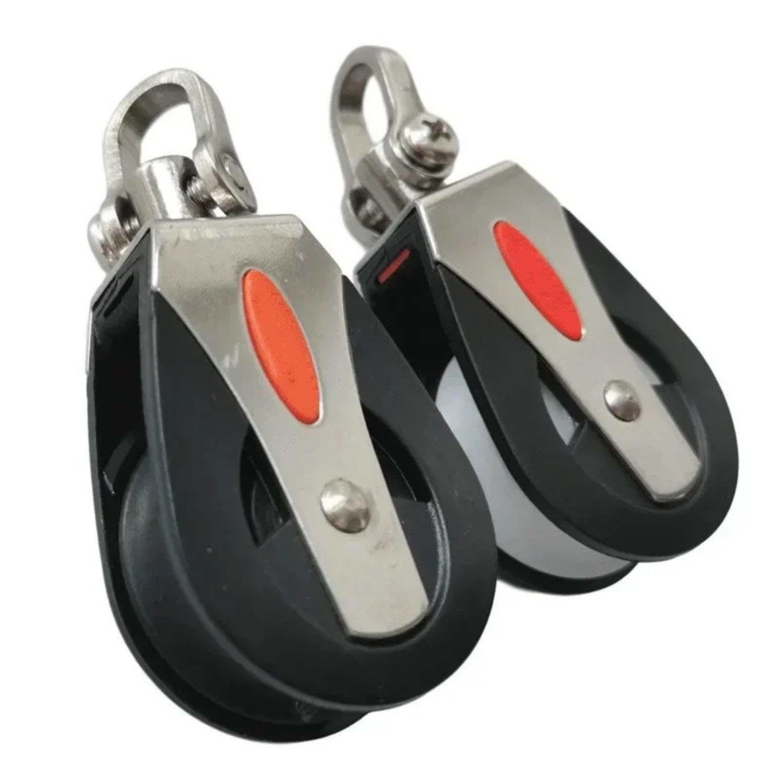 Edelstahl Flaschenzugrolle Verwendung für Segelyacht-Scheibe, Universalkopf, Edelstahl-Riemenscheibe, Segelboot, einfaches Schwenklager, Blockseil Flaschenzug(1pcs White pulley)