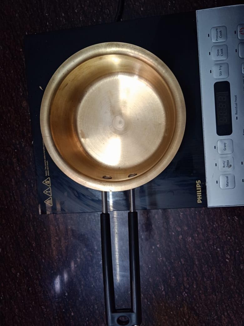 Brass Saucepan for Tea (2 litres) | 100% Pure Brass & Non-Toxic Cookware with Ayurvedic Health Benefits