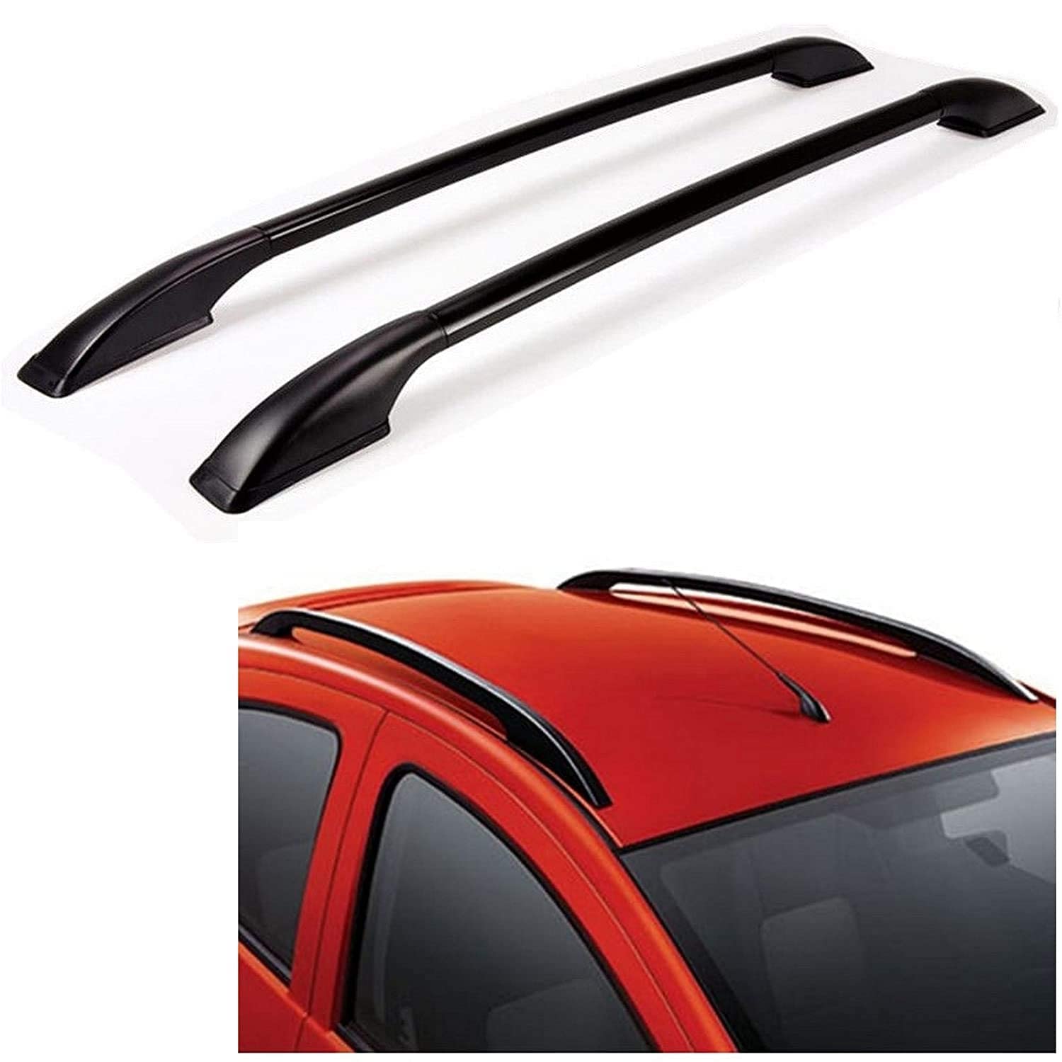 BuySasta Metal Roof Rails with 3m Tape Without Drill (Set of - 2) Black for - Alto 800 Car-image-32