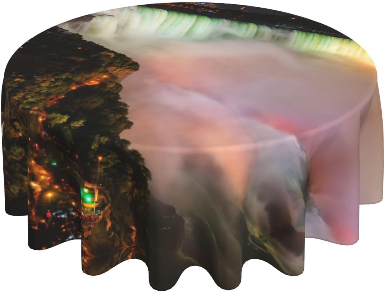 Niagara Falls Print Wrinkle Free Dining Table Cover for Birthday Party Farmhouse Tablecloths Up to 60 x 60 Inches