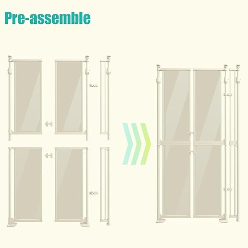 Miniatura 6 de Puerta para gatos extra alta de 74 pulgadas de alto, apertura de 33.85 a 42 pulgadas. Cierre automático y diseño de montaje sin presión de