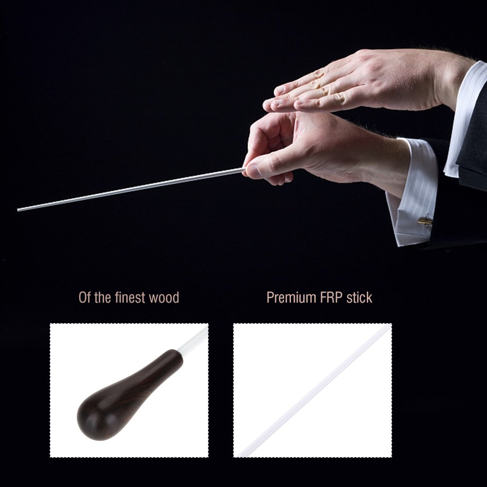 Music Baton, Ebony Handle, Orchestra Baton Conductor Stick with Pear Shaped ABS Handle for Choral Symphony Orchestra