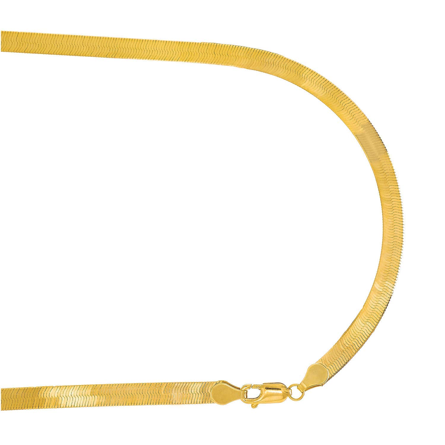 JewelStop 14k Solid Yellow Gold 4mm Super Flexible Herringbone Necklace - 7 8 16 18 20 24