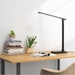 Lepro Desk Lamp LED with USB Charging Port, Dimmable Table Lamp Home Office Reading Touch Control, 3 Color Modes, 5 Brightness Level, College Dorm Room Essentials, Eye Caring, Sewing, Crafting, Black