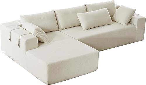 Miniatura 2 de Modular Sectional Couch Sofa Set, 108in Reversible L-Shaped Convertible Cloud Couch with 6 Pillows, Modern Sectional Sofa for Living Room Bedroom