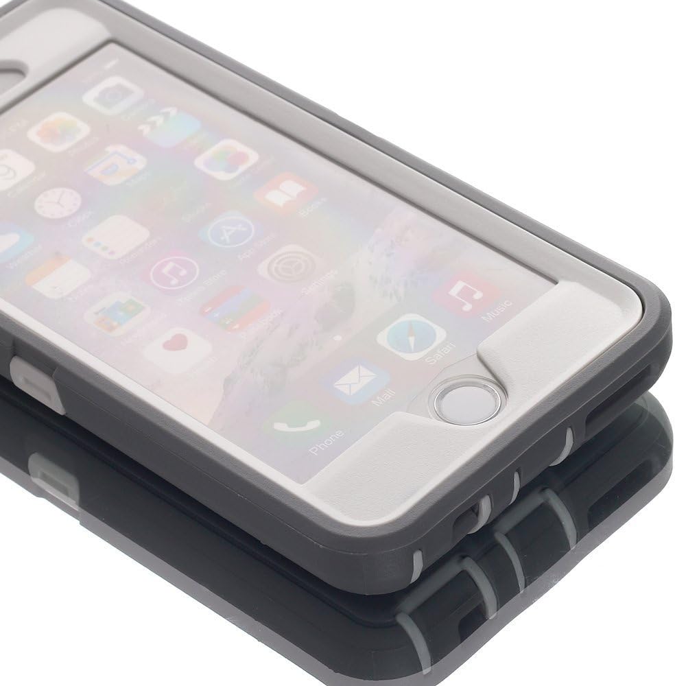 AICase iPhone 6 Case, iPhone 6S Case [Heavy Duty] Tough 3 in 1 Rugged Shockproof Cover for Apple iPhone 6/6S (Grey/White)