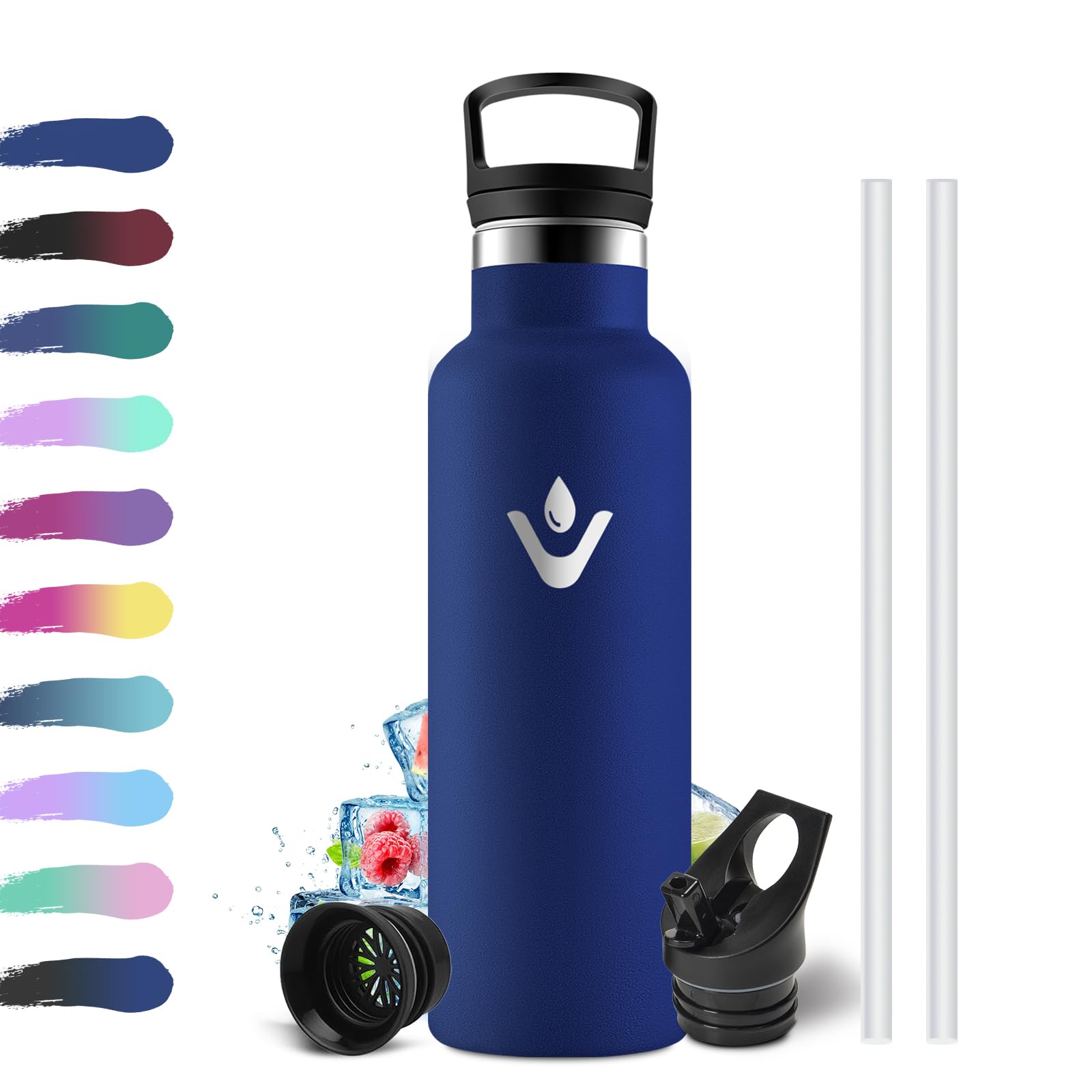 Gourde Isotherme 500ml Enfant Avec Paille - Acier Inox, Isolation Sous Vide, Anti-fuite