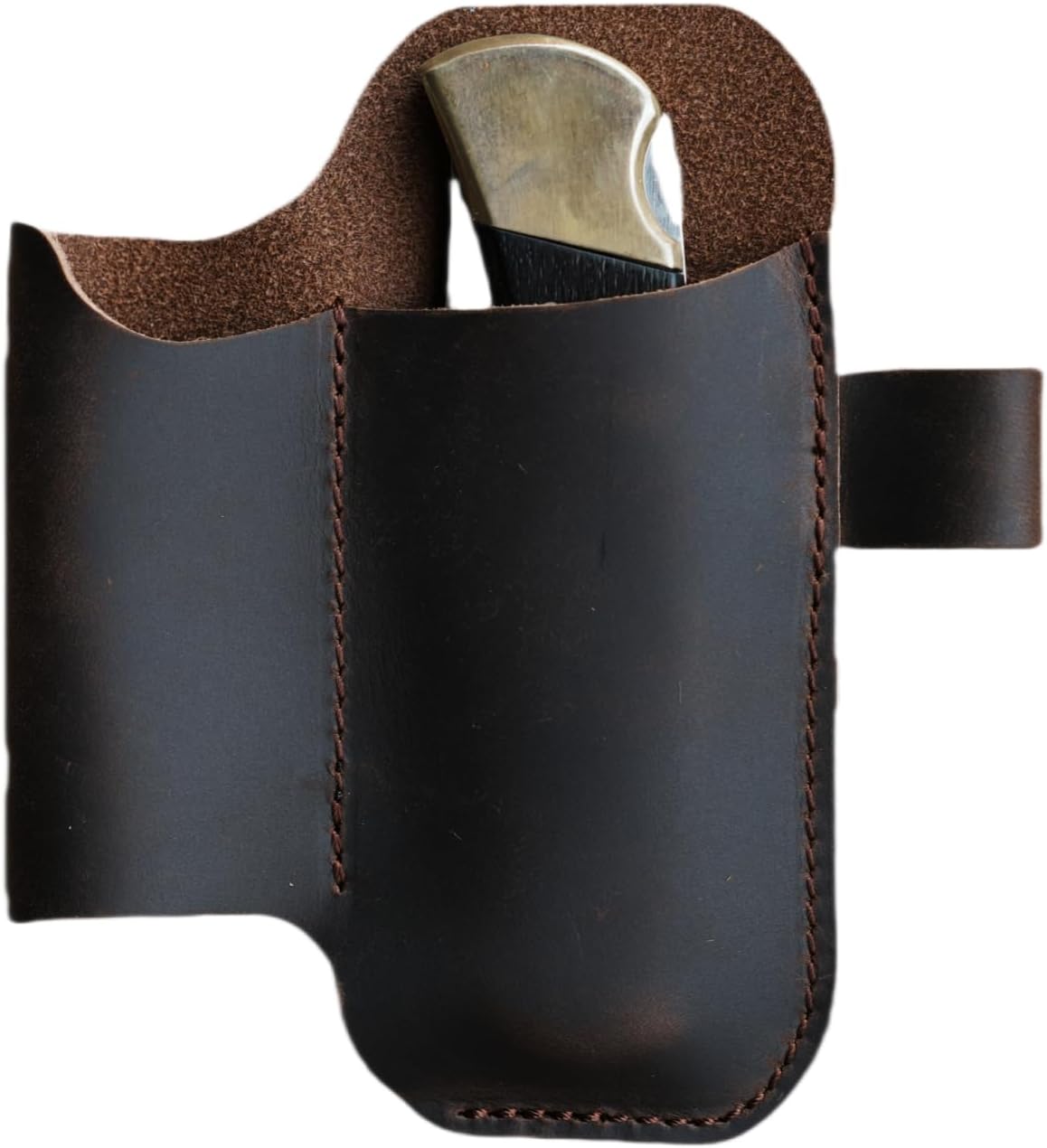 Multitool Leather Folding Pocket Knife Sheath for 4" 4.3" 4.2" 4.5" 5" inch Knives, Leather Knives Holder Buck 110 112, 5 inch, Flashlight Holder, EDC Pouch