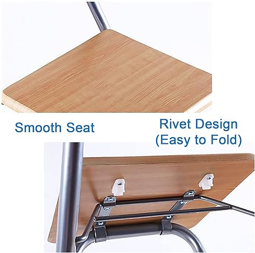 Miniatura 5 de Home Taburete de bar plegable – Taburete alto de 27/29 pulgadas con respaldo, marco de madera y metal – Capacidad de 220 libras – 7 colores