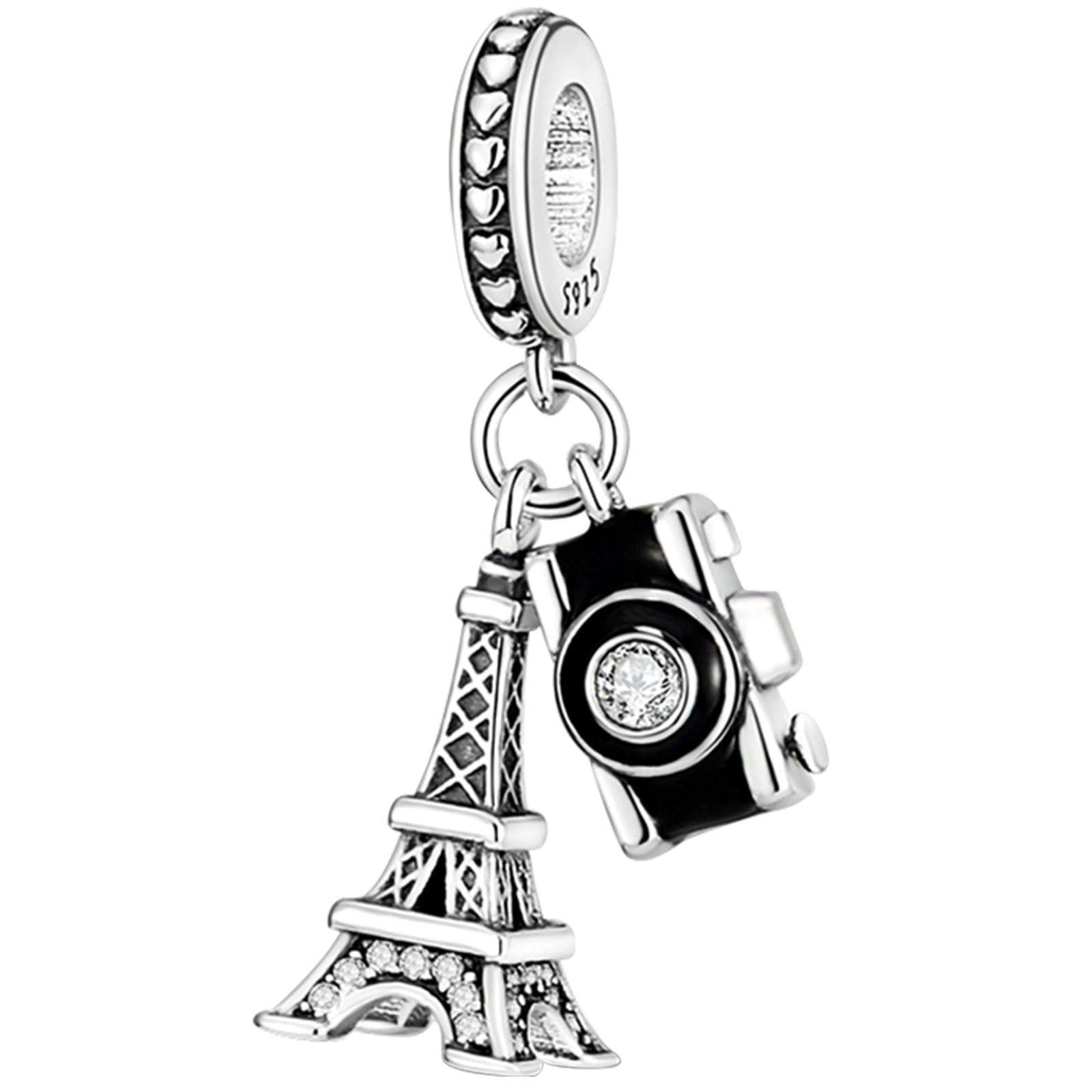 Zawieszka charms ze srebra próby 925, różowe zwierzęta, samolot, serce, muzyka, książka, koraliki, koraliki, biżuteria do bransoletek, dla kobiet, mężczyzn, dorosłych, przyjaciół, siostry