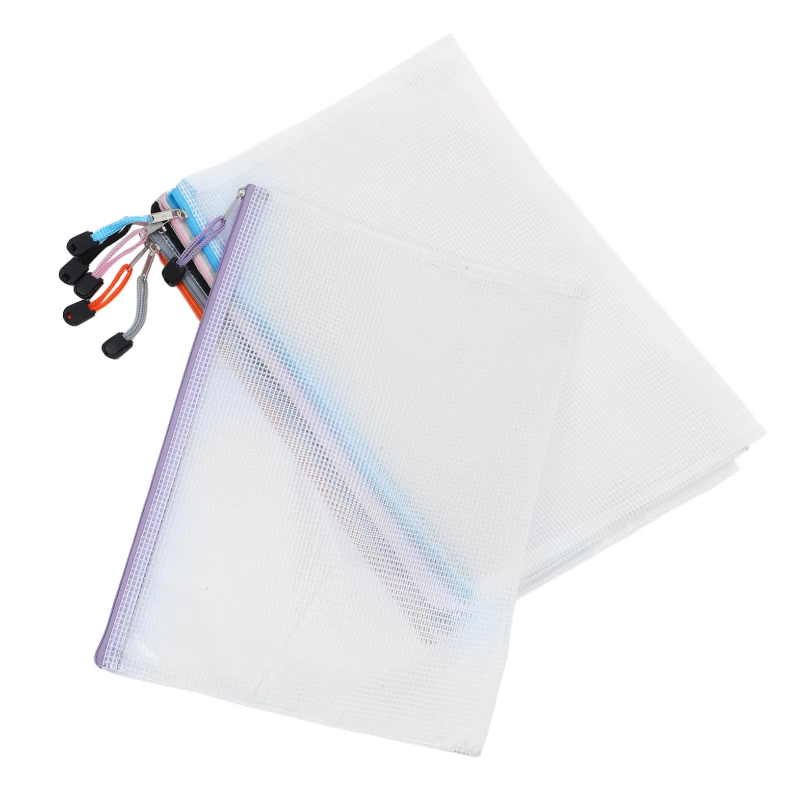 HOMSFOU 24pezzi Buste Organizzazione in Pvc Trasparenti con Cerniera per Scuola e Ufficio Sacchetti per Documenti e Materiali Versatili e Sicuri