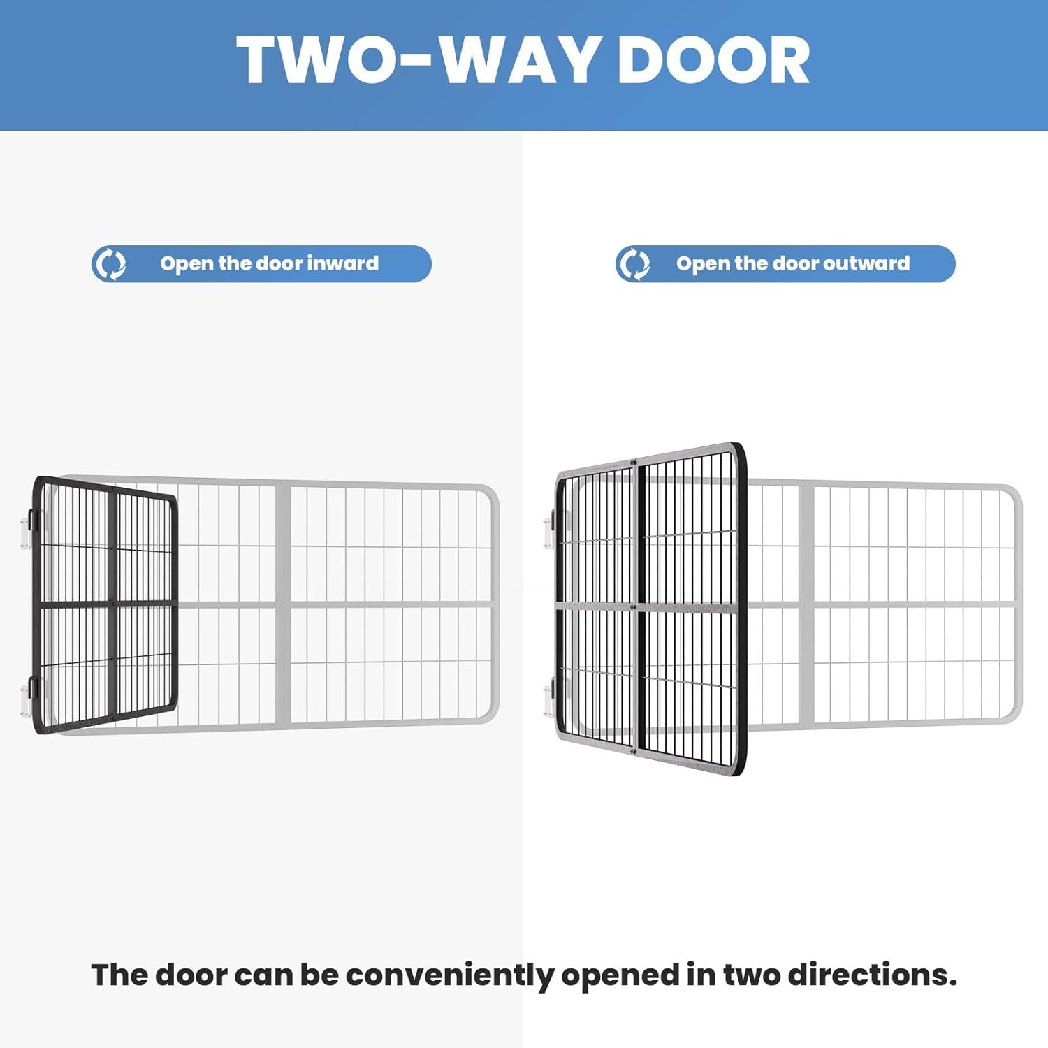 48 x 24 Inch Horse Stall Gate, Two-Way Stable Door, Heavy Duty Steel Stall Guards for Horses, Barn Stall Gate with Thicker Power Coating, Horse Stall Gate for Horses, Stables, Horse Stall Guard, Fence