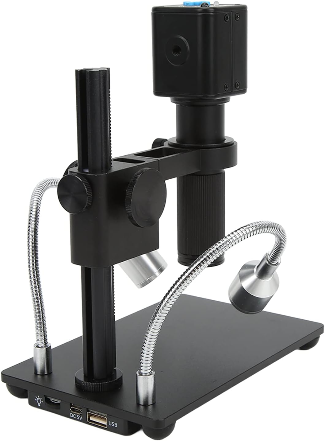 Adium 1080P Microscope Camera, 2K 1080P 60FPS AC 100‑240V Industrial Camera Aluminium High Resolution 150X Lens for Fingerprint Identification(#1)