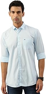 Peter England Men's Slim Fit Full Sleeve Cotton Solid Casual Shirt with Pocket