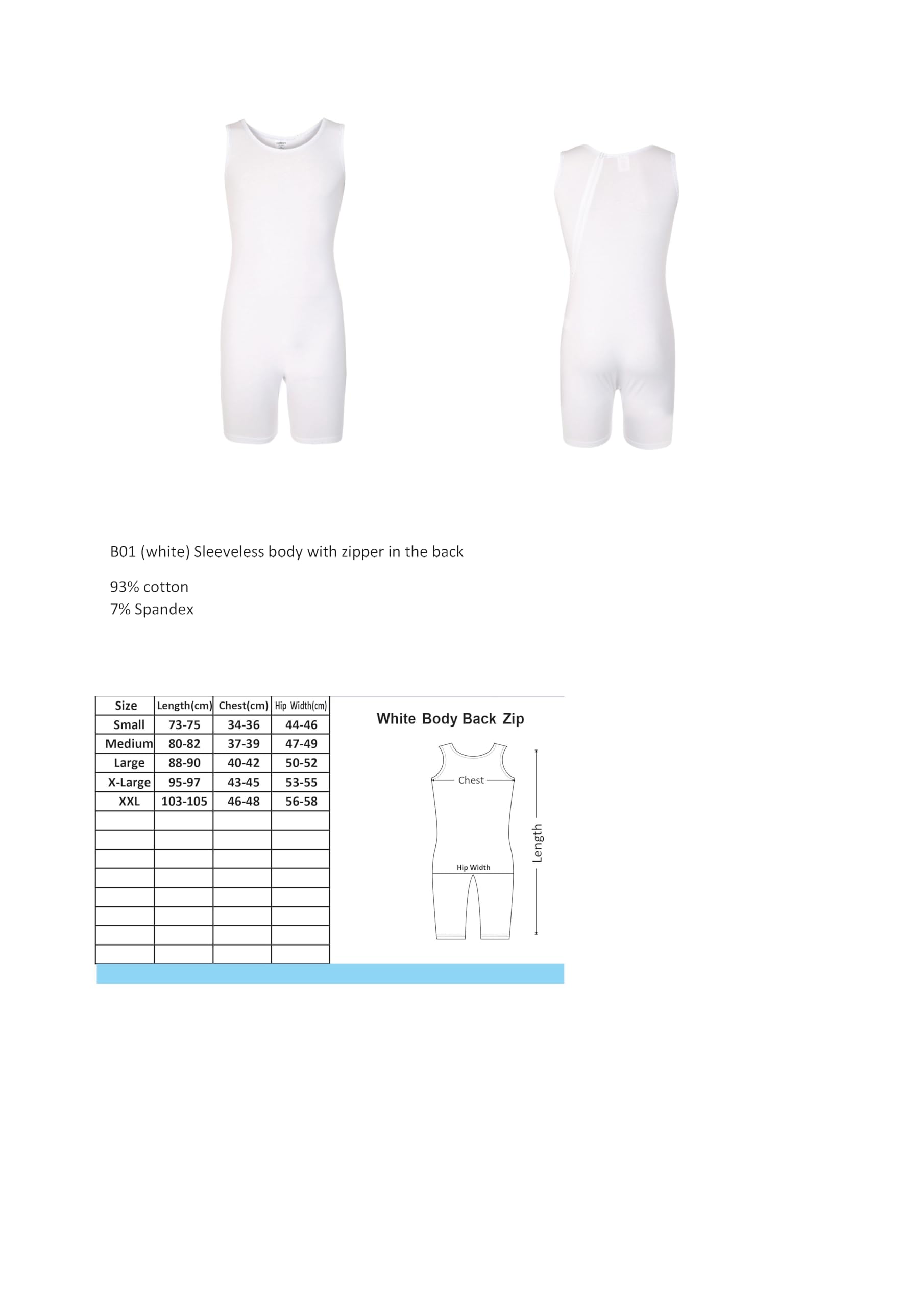 Body Sanitario con Zip Posteriore, Bianco, Maniche Corte, per Assistenza e Cura