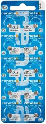 RENATA 319 Batería No Recargable, Reloj, Sola Celda, Óxido de Plata, 21 mAh, 1.55 V, SR64, Tapa Plana (1 Pieza)