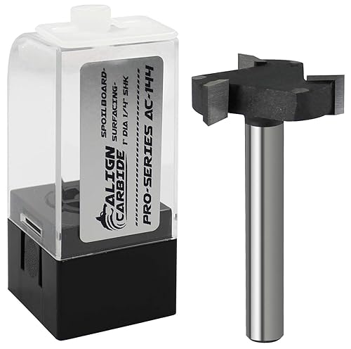 Align Carbide, Superficie de tablero de alerón CNC, broca de enrutador de aplanamiento de losa, 3 alas, diámetro de corte de 1 pulgada, vástago de