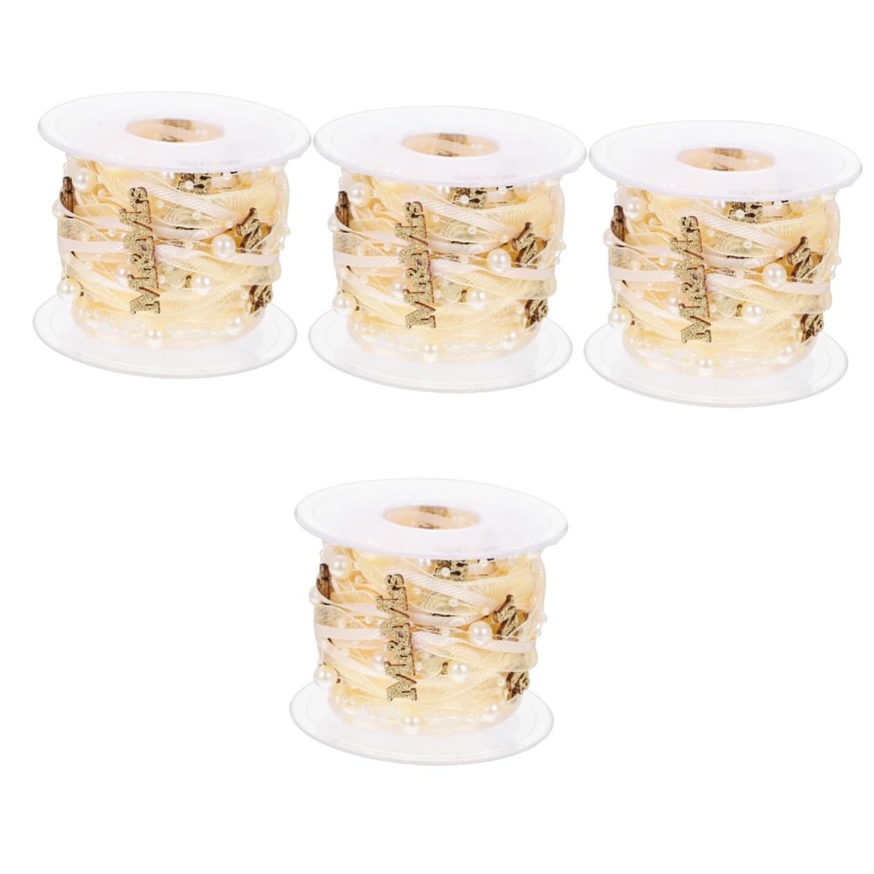 Angoily Lot De 4 Rouleaux De Ruban Décoratif Pour Mariage Décoration De Fête Grands Rubans Pour Travaux Manuels Rubans Laqués Décoration De Mariage Nœuds Décoratifs