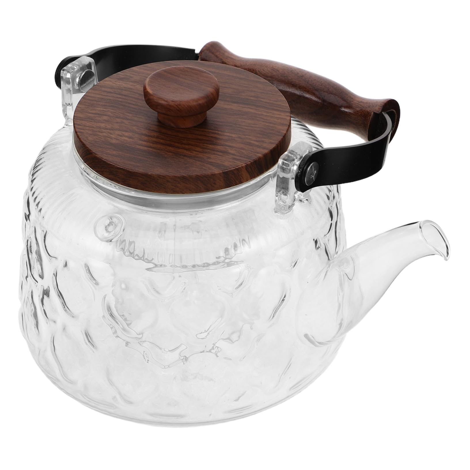 PRETYZOOM Teapot de Vidrio Transparente Resistente al Calor para Estufa Tetera Multifuncional para Vapor y Infusión para Uso Doméstico y Té de Suelta
