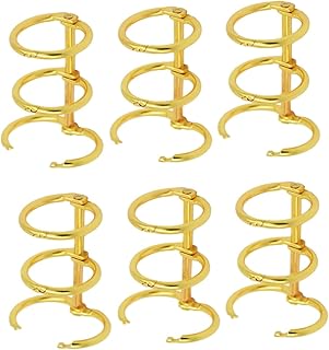 KICHOUSE 6 Peças De Fichário De Metal Para Cartões Clipes De Fichário De Metal Clipes De Planejador Mini Chaveiro Chaveiro De Fichário De Folhas Soltas Fichário DIY Anéis De