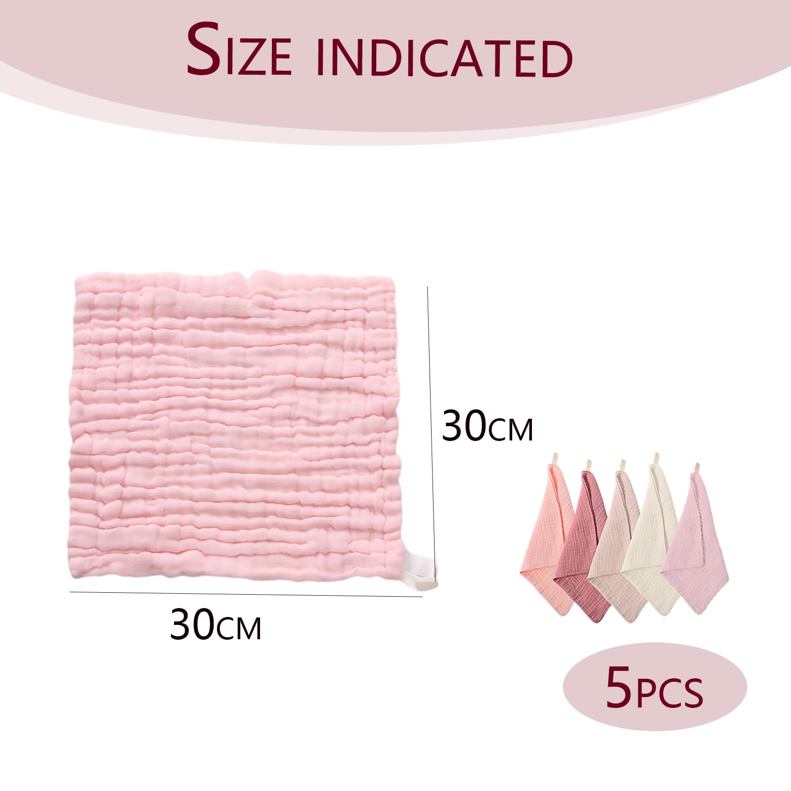 5 Pcs Muslin Cloths for Baby Soft Baby Muslin Cloths - Image 2