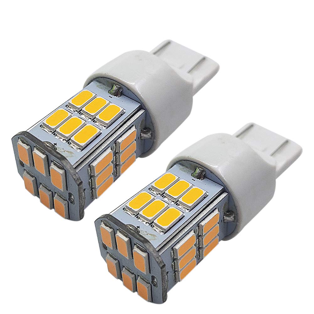 Yorkim 7440 Led Bulb Bright White Lights, T20 Led Bulb, 7443 7441 Led Bulbs, W21W Lights, 7444 Bulbs For Reverse/backup/brake Light - 5730 33 SMD Pack Of 2