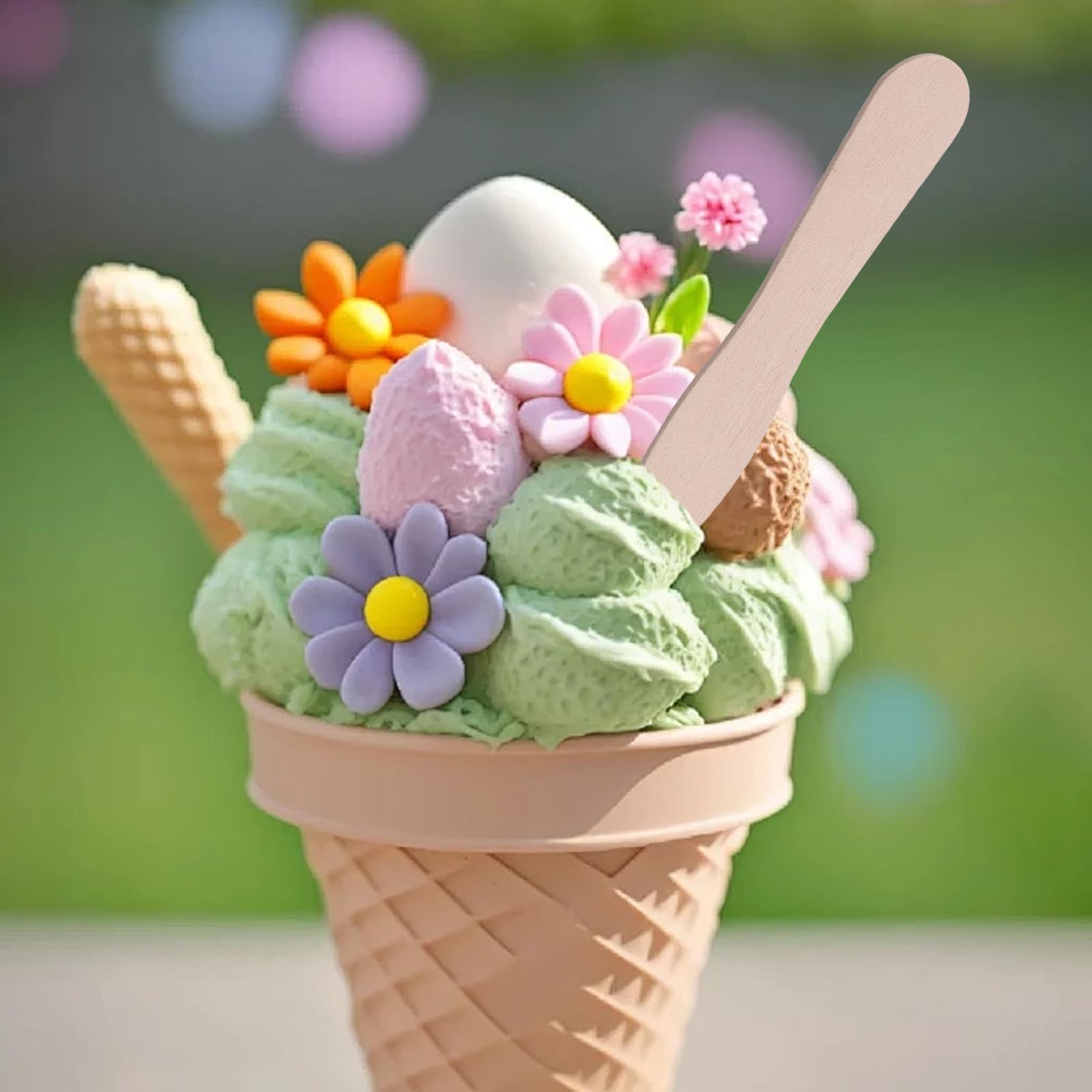 MUKLEI Lot de 3 000 cuillères à crème glacée en bois - Mini cuillères de dégustation en bois - Petites cuillères à dessert amovibles - Cuillères d'échantillons en bois pour travaux manuels,