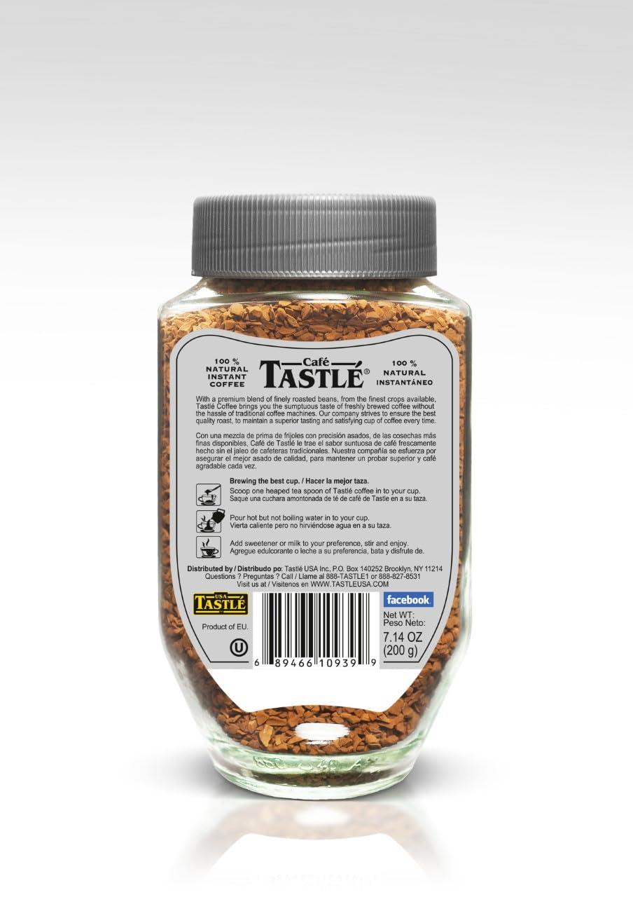 Cafe Tastle Platinum Espresso Freeze Dried Instant Coffee, 2 jars of 7.14 oz (14.28 Oz)
