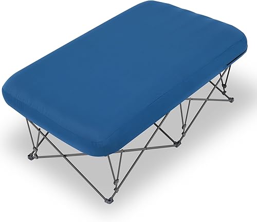 KAMPKEEPER Catre de campamento, catres de camping para adultos, catre plegable con colchón inflable de aire y bolsa de transporte, para viajes al