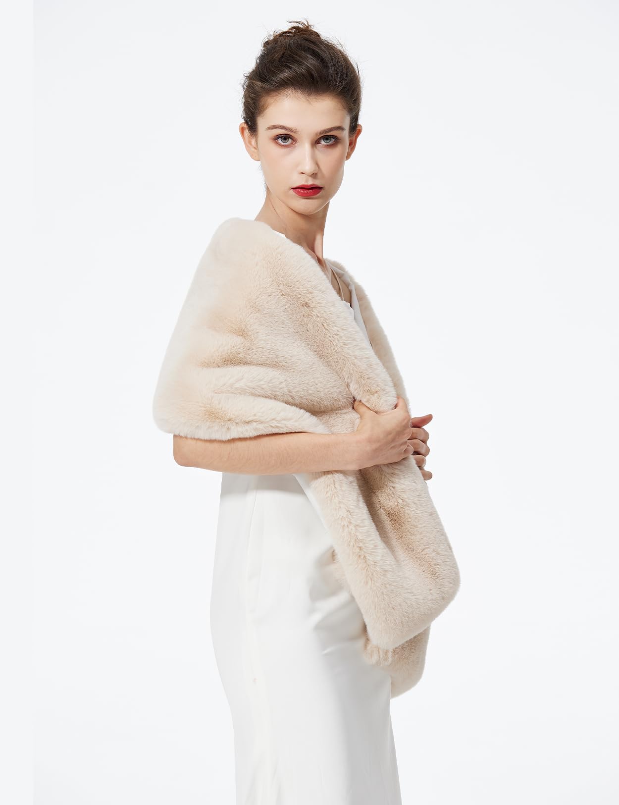 BEAUTELICATE Estola Chal Pelo Mujer Boleros Mantón para Fiesta Bodas Novia Invierno Vestido de Noche