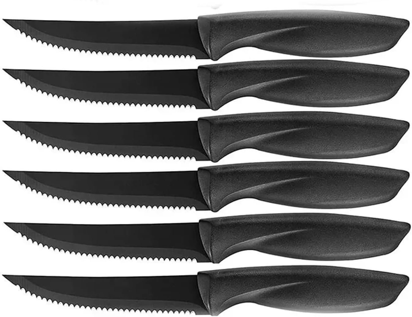 2/4/6/8 Steak knife set, Stainless steel handle Kitchen paring Chef's Multi-purpose Serrated steak(Orange)
