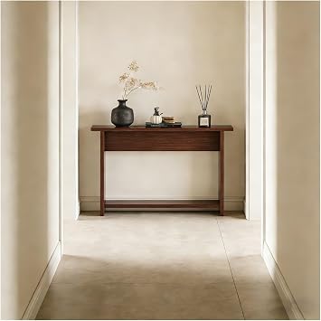 Skinny Behind Couch Table Narrow Entryway Table 85cm High, Skinny Console Table for Item Placement, Behind Couch Tables, Sofa Back Shelf, Easy to InstallC,110x15x85cm/43.3x5.9x33.5in