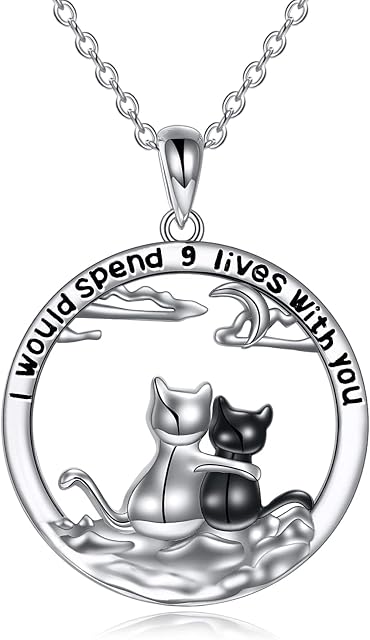 YFN Animal Necklace Sterling Silver Cat/Bear/Bunny/Fox/Elephant/Panda Pendant Jewellery Gifts for Mother Daughter Couple Women Girls