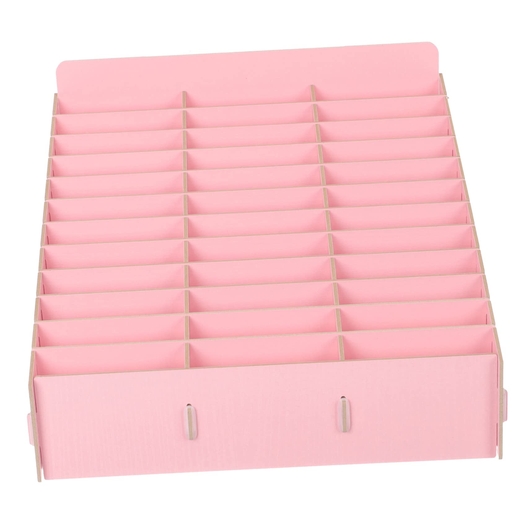Caja de Almacenamiento de Madera y Organización de Escritorio Múltiples Compartimentos para Teléfonos Móviles en Instituciones Educativas