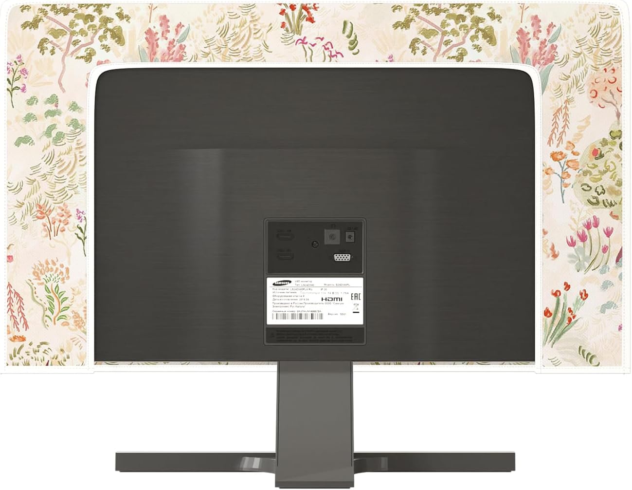Light Pink Flowers Waterproof 22, 23, 24, 25 Inch Anti-Static Dustproof LCD/LED/HD Cottagecore Floral Panel Case Computer Monitor Covers Sleeve Compatible with PC Desktop and TV，Botanical image 5