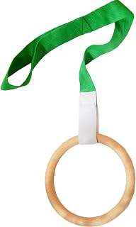 Baby Pull Ring, Wooden Activity Ring with Strap, Early Development Toy