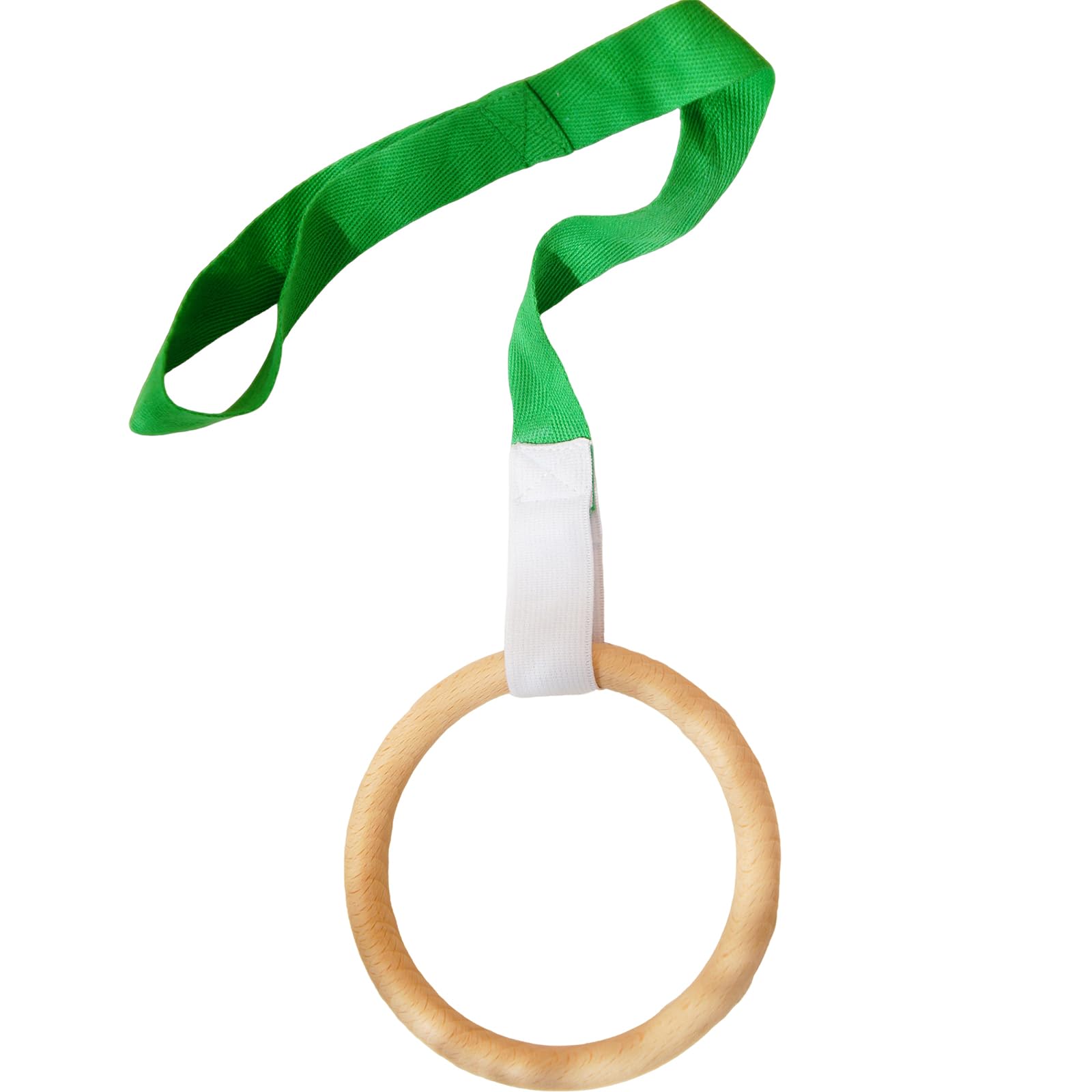 Purgano Baby Pull Ring, Wooden Activity Ring with Strap, Early Development Toy