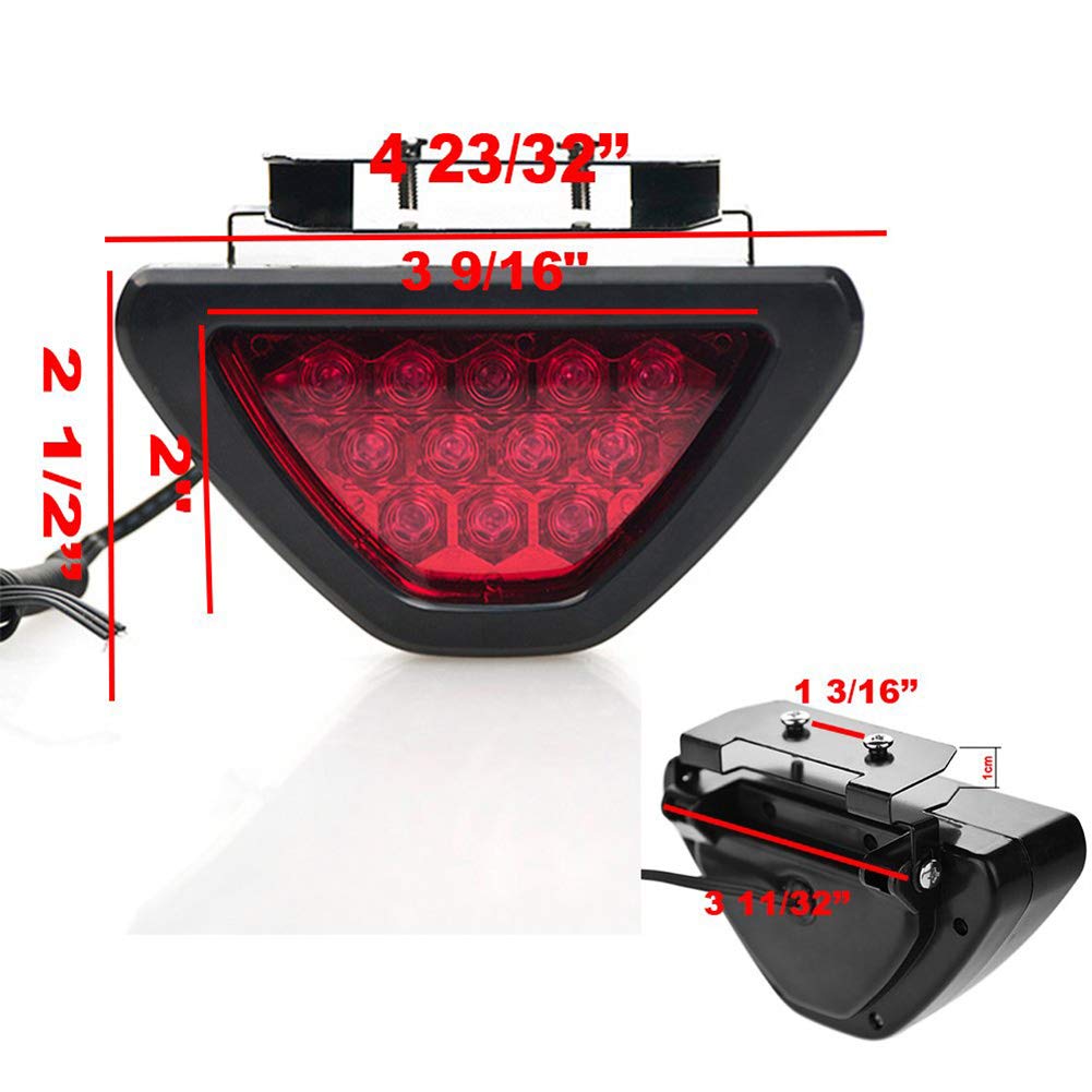 Fanale posteriore per terza freno, luce di arresto universale per auto, stile F1, colore rosso, 12 LED stroboscopici, fendinebbia, luce di frenata, luce di arresto di sicurezza per auto e