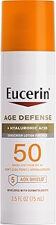 Age Defense Face Sunscreen Lotion with Hyaluronic Acid, 2.5fl. oz Bottle, SPF 50