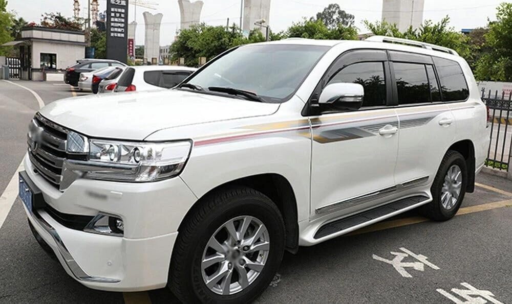 LED Running Boards Compatible with Toyota Land Cruiser LC200 J200 2008-2021 & Lexus LX570 2008-2021, Heavy Duty Aluminum Side Steps Nerf Bars with Integrated LED Lights, Anti-Slip Step Pads