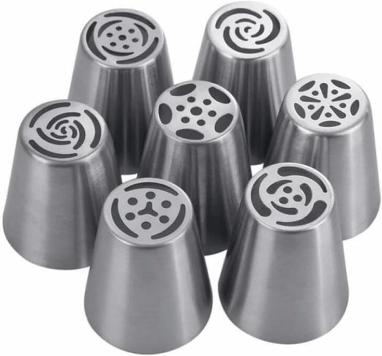7/8pcs Piping Nozzles Tulip Icing Stainless Steel Flower Cream Pastry Nozzle Kitchen Cupcake Cake Decorating Piping Tips Set